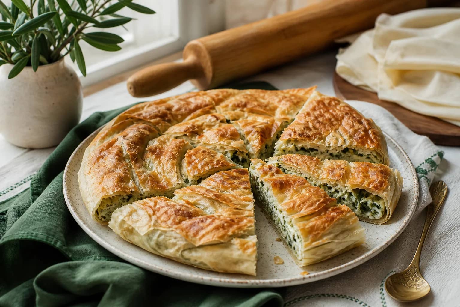 İnce katmanlı el açması börek
